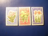 Serie Cambogia 1961 - Flori , 3 valori