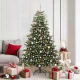 vidaXL Brad de Crăciun artificial Verde 180 cm PVC și metal și plastic 3395552