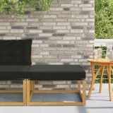 vidaXL Taburet pentru exterior Lemn solid de Acacia și Textilene Alb 901635