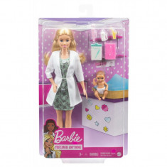 Papusa Barbie doctor pediatru, 30 cm, 3 ani+