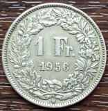 (A113) MONEDA DIN ARGINT ELVETIA - 1 FRANC 1956, 5 GRAME, PURITATE 835, Europa