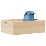 Cutie Depozitare Lemn Masiv Pin 40x30x13cm vidaXL Maro, M&acirc;nere Laterale, Multifuncțională, Rustică, Volum 12L
