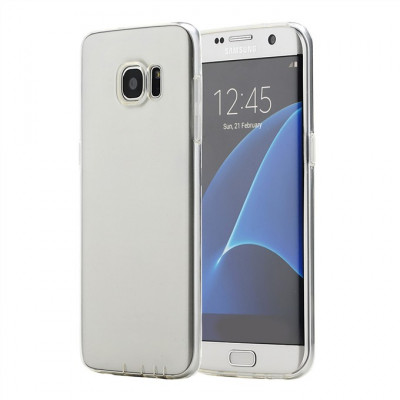 Set Husa SAMSUNG Galaxy S7 Edge + Folie Siliconata Full Face (Transparent) Ipaky Effort foto