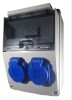 Tablou organizare de santier 7 module cu sigurante Schneider curba C precablat echipat cu 2 prize monofazice schuko 16A IP54