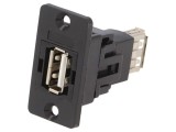 Adaptor USB A dublu SLIM USB 2.0 aurit 29mm