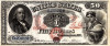 50 dolari 1874 Reproducere Bancnota USD , Dimensiune reala 1:1