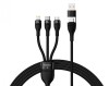 CABLU alimentare si date Baseus Flash Series 2 One-for-three Retractable,pt smartph,USB+USB Type-C la Micro-USB+Lightning+USB Type-C 100W,1.2m,negru &quot;