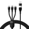 CABLU alimentare si date Baseus Flash Series 2 One-for-three Retractable,pt smartph,USB+USB Type-C la Micro-USB+Lightning+USB Type-C 100W,1.2m,negru &quot;