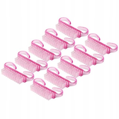 Set 10 perii pentru unghii, 6.5 x 3.2 x 1.5 cm, geanta inclusa, roz foto