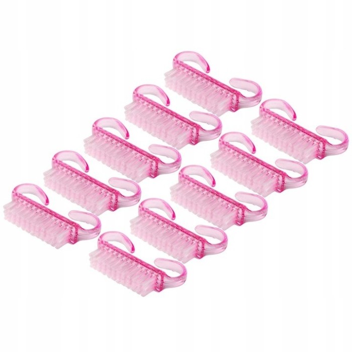 Set 10 perii pentru unghii, 6.5 x 3.2 x 1.5 cm, geanta inclusa, roz