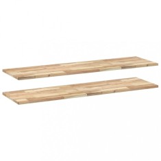 Rafturi suspendate 2 buc. 120x40x2cm lemn masiv acacia netratat foto