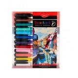 Marker acrilic varf pensula set 12 DACO, MK506/12