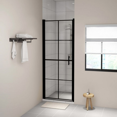 vidaXL Ușă de duș, negru, 81 x 195 cm, sticlă securizată foto