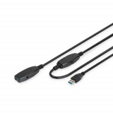Cablu prelungitor activ USB 3.0 tata-mama 15 metri, Digitus