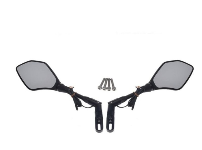 Set oglinzi moto/atv, cu semnalizari, omologate E9, din plastic, prindere cu sur... Cod Produs: MX_NEW LM0052