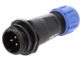 Mufă SP13 tată PIN 3 IP68 13A pentru cablu 250V