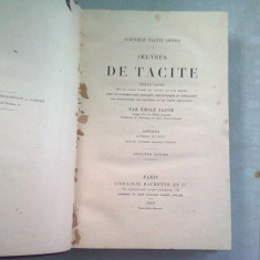 OEUVRES DE TACITE - EMILE JACOB (CARTE IN LIMBA LATINA)