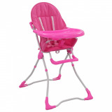 VidaXL Scaun de masă &icirc;nalt pentru copii, roz și alb