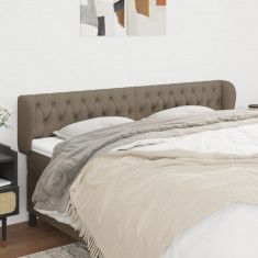 vidaXL Tăblie de pat cu aripioare gri taupe 203x23x78/88 cm textil foto