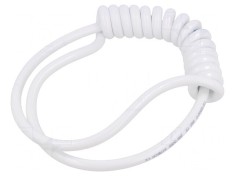 Cablu spiralat 3G1mm2 PUR alb 0,1m-0,35m