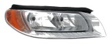 Far Volvo V70 (BW) 03.2007-/S80 (AS) 04.2006- /XC70 (BW) 03.2007- TYC partea Dreapta electric cu motoras tip bec H7+H9, culoare rama argintiu