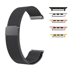 Curea Milanese Loop Slim, compatibila Apple Watch 9|8|7|6|5|4|3|2|1 Series, 41mm|40mm|38mm, Negru