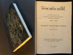 Soc. POLITEHNICA 1881-1931 ISTORICUL DEZVOLTARII TEHNICE in ROMANIA 403 pag ilustrata +planse mari pliate harti/planuri orase CONSTRUCTII ARHITECTURA