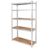 Raft metalic, 5 politite reglabile MDF, 205 cm inaltime, 175kg/polita, argintiu - Rebel RB-1253 SafetyGuard Surveillance