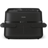 Friteuza cu aer cald NA150/00, 6 programe, 2 cosuri, 7.1 l, Negru, Philips