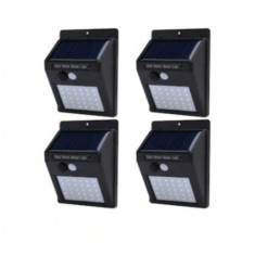 Set 4 Lampi Solare cu 30 LED, senzor de miscare si senzor de lumina