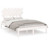 Cumpara ieftin Cadru de pat, alb, 120x200 cm, lemn masiv