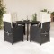 vidaXL Set mobilier de grădină cu perne, 5 piese, negru, poliratan 3212301