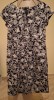 Rochie midi cu imprimeu floral alb/negru - Livre, 42