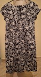 Rochie midi cu imprimeu floral alb/negru-Livre