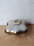 Caseta/bomboniera veche ceramica cu margini aurii