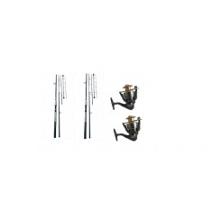 set pescuit feeder cu 2 lanseta de 3.3m si 2 mulinete fs4000 feeder
