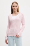 Hollister Co. pulover culoarea roz, KI350-5138