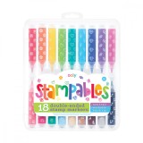 Cumpara ieftin Carioci lavabile duble cu stampile Stampables- Set de 18, Ooly