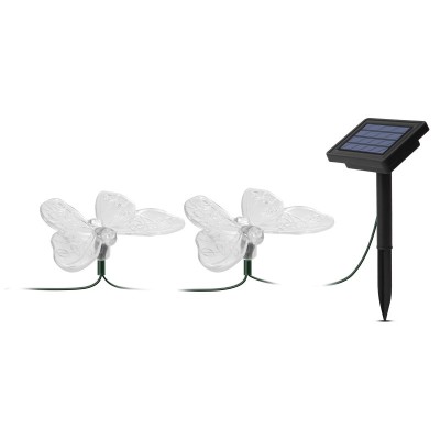 Set de 10 lampi solare acrilice cu fluturi, 2.9 m foto