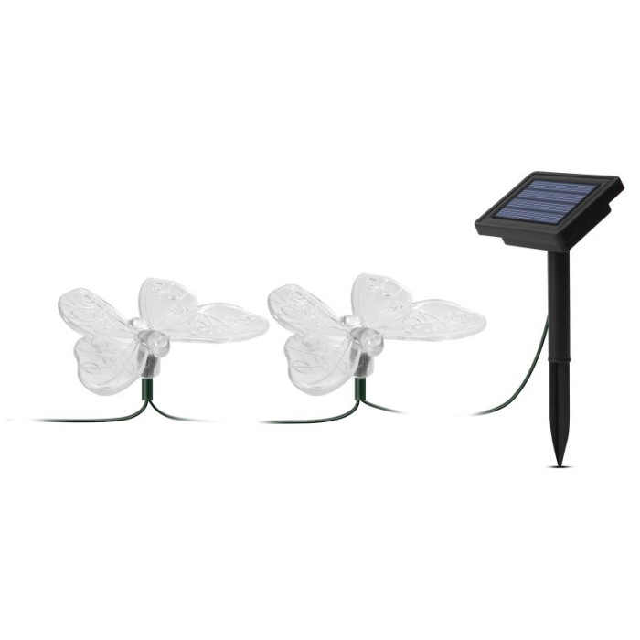 Set de 10 lampi solare acrilice cu fluturi, 2.9 m