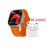Ceas Inteligent SmartWatch 2.22 inch, +Cadou Casti WIFI + Extra curea, Apel Bluetooth, Incarcator Wireless, Aluminiu, Notificari Apel si Social Media