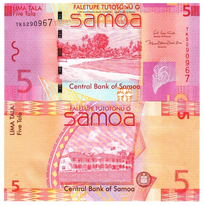 Samoa 5 Tala 2017 P-38c UNC