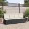 vidaXL Canapea de grădină cu pernă Negru Rattan poli 3394476
