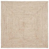 Cumpara ieftin Covor Natural si alb 120 x 120 cm Iuta