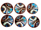 Set suporturi pahare model abstract albastru si maro 40964