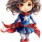 Sticker decorativ Fata Supererou, Albastru, 89 cm, 1310STK-1