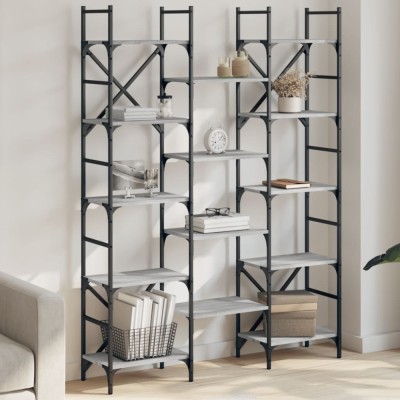 vidaXL Bibliotecă, gri sonoma, 127,5x28,5x172,5 cm, lemn prelucrat 838871 foto