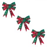 Set Fundițe Crăciun, 13x12 cm, Roșu Verde, 3 Bucăți, Oem