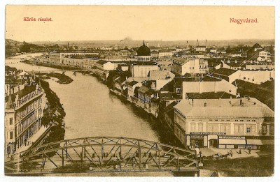 1537 - ORADEA, Synagogue, bridge - old postcard - used - 1912 foto