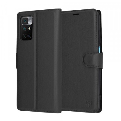 Husa pentru Xiaomi Redmi 10 2022 / 10 (2021), Techsuit, Leather Folio, Neagra foto